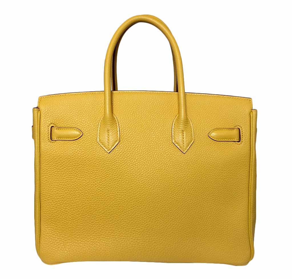 Hermes Birkin 30 Soleil Yellow Togo Leather Palladium Hardware - Image 5