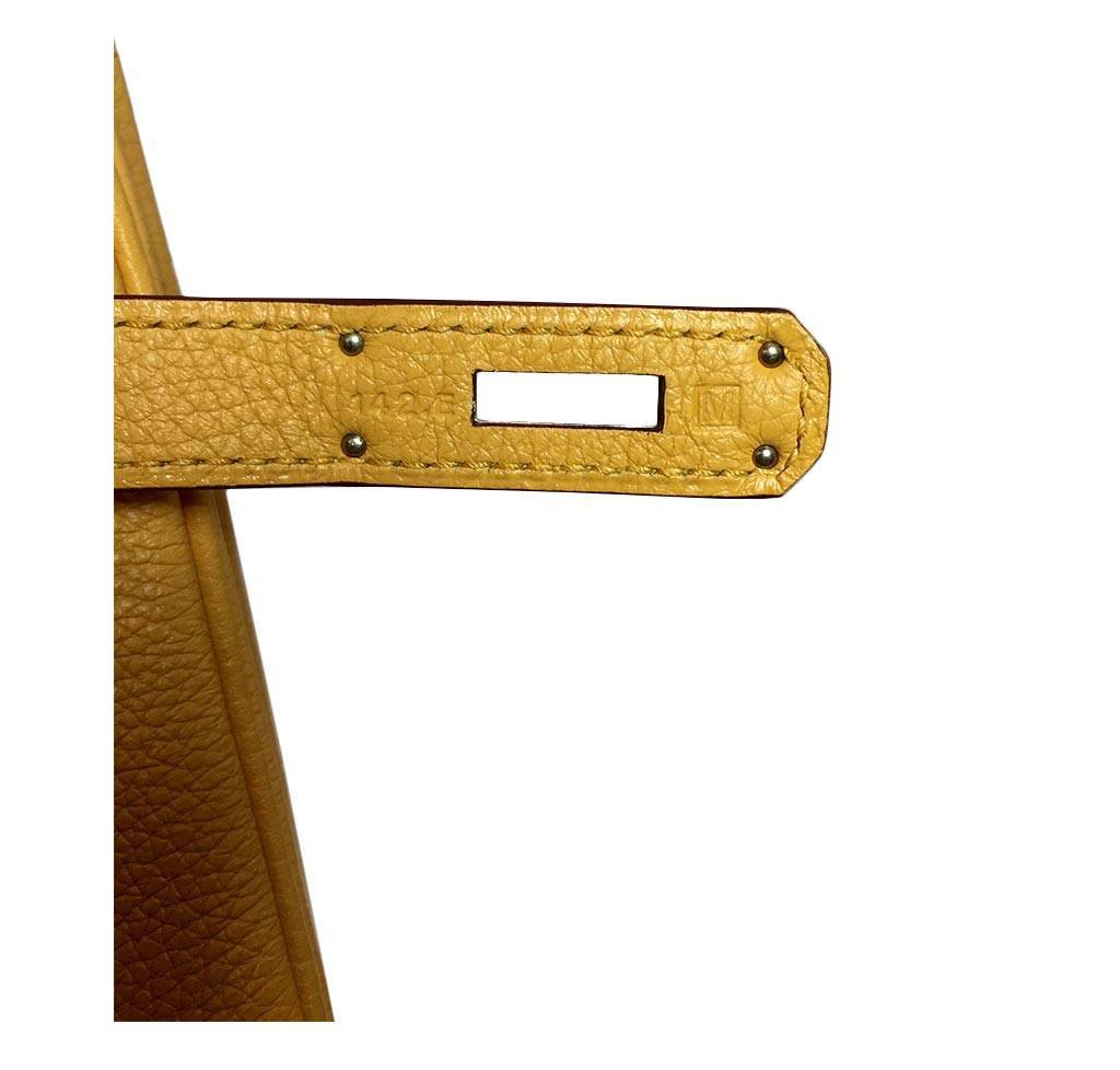 Hermes Birkin 30 Soleil Yellow Togo Leather Palladium Hardware - Image 4