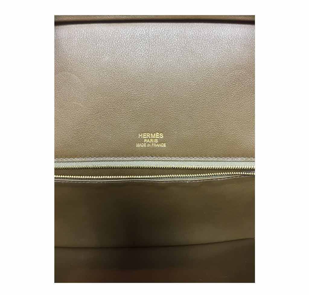 Hermes Birkin 35 Grizzly Vert De Gris Veau Swift Leather Suede Permabrass Hardware - Image 8
