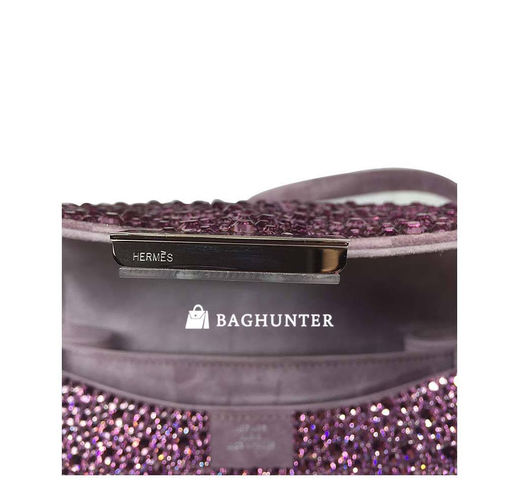 Hermes Constance Mini 18 Lilas Swarovski Crystal Suede Palladium Hardware - Image 5