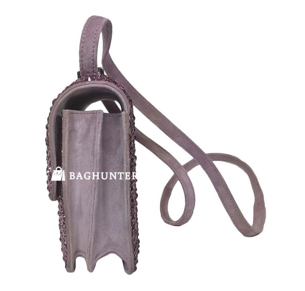 Hermes Constance Mini 18 Lilas Swarovski Crystal Suede Palladium Hardware - Image 9