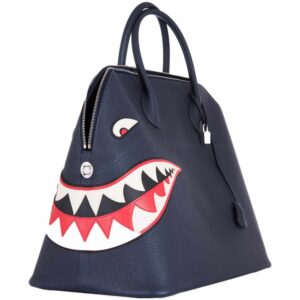 Hermes Bolide 40 Shark Indigo Blue Togo Bag Palladium Hardware