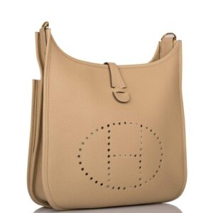 Hermes Evelyne III PM Trench Clemence Leather Gold Hardware