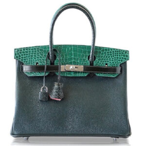 Hermes Birkin 30 Patchwork Vert Multi-Material Palladium Hardware Limited Edition