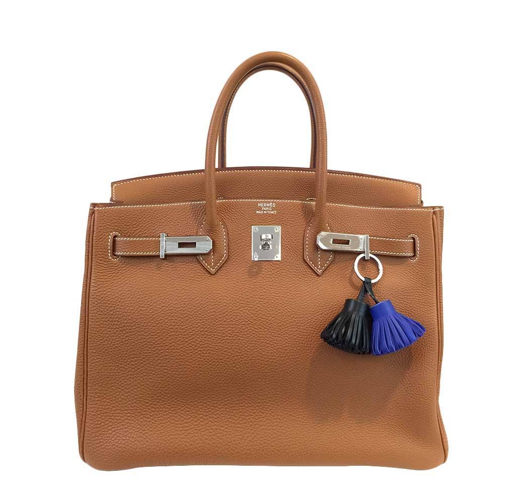 Hermes Birkin 35 Gold Clemence Leather Palladium Hardware - Image 4