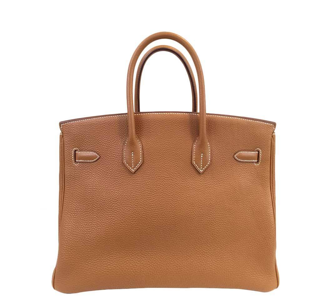 Hermes Birkin 35 Gold Clemence Leather Palladium Hardware - Image 5