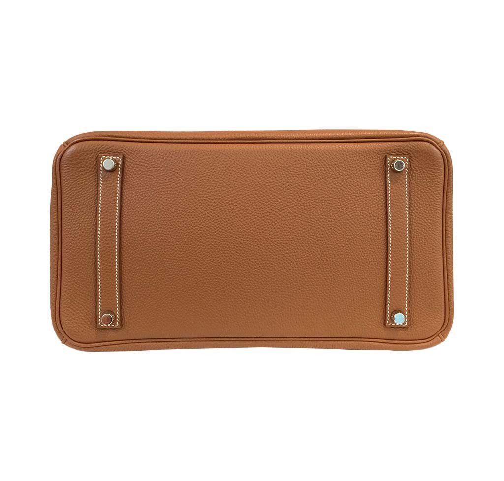 Hermes Birkin 35 Gold Clemence Leather Palladium Hardware - Image 6