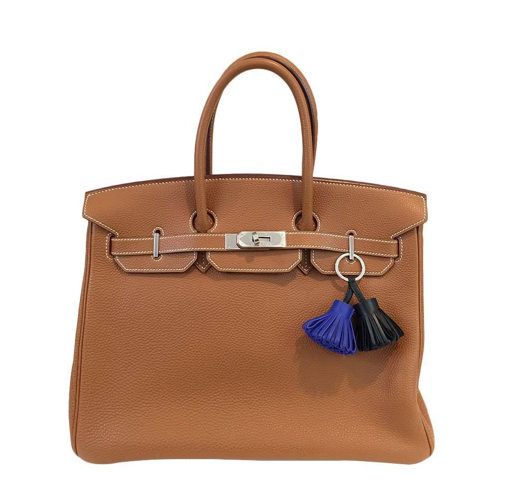 Hermes Birkin 35 Gold Clemence Leather Palladium Hardware