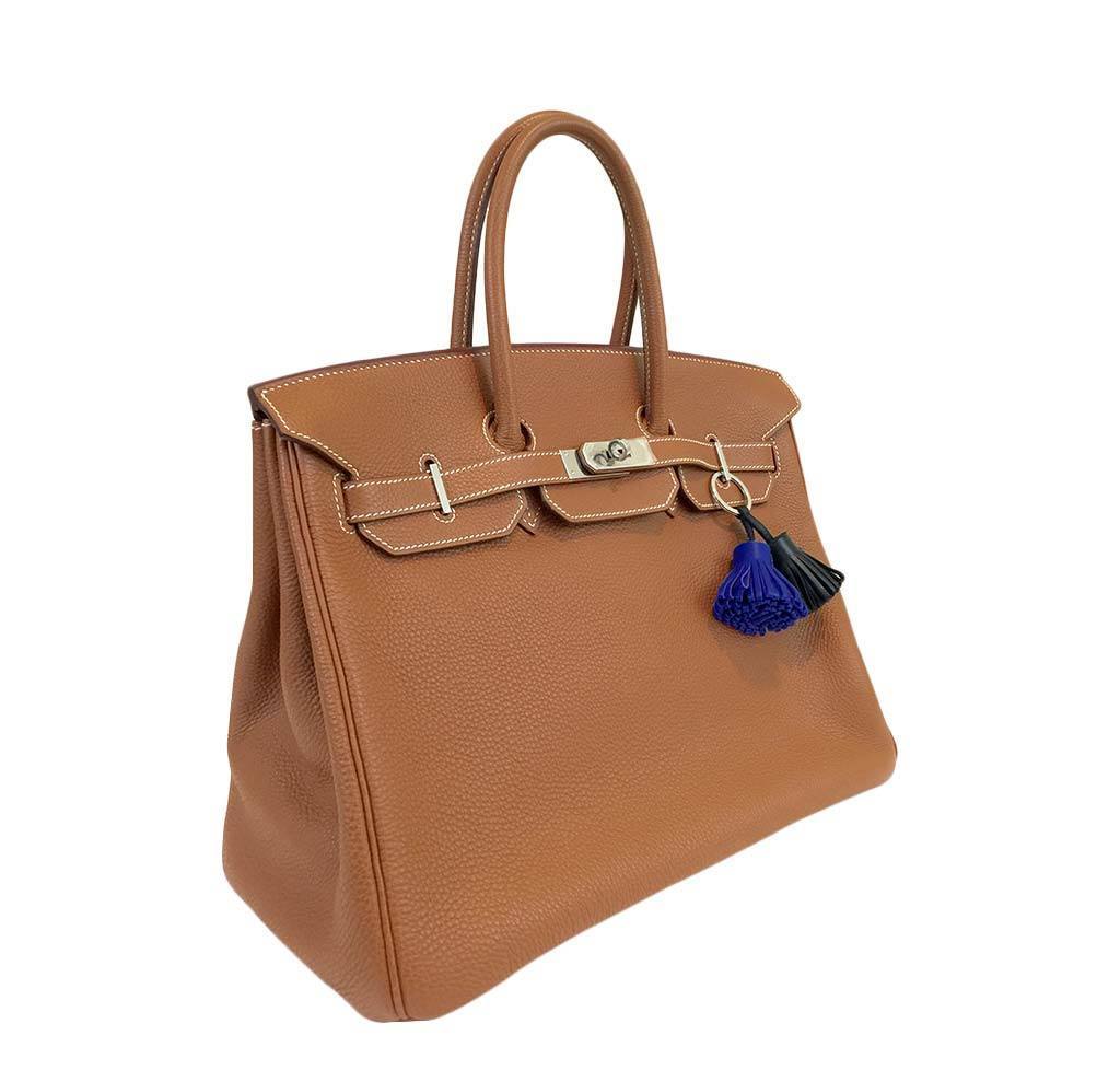 Hermes Birkin 35 Gold Clemence Leather Palladium Hardware - Image 3