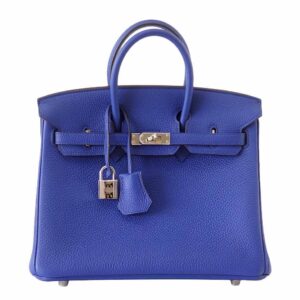 Hermes Birkin 25 Bleu Electric Togo Leather Palladium Hardware