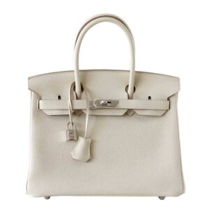 Hermes Birkin 30 Craie Togo Leather Palladium Hardware
