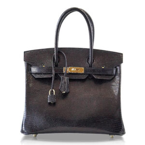 Hermès Birkin 30 Bag Noir Lizard GHW