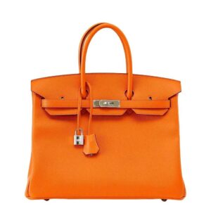 Hermes Birkin 35 Orange Epsom Leather Palladium Hardware