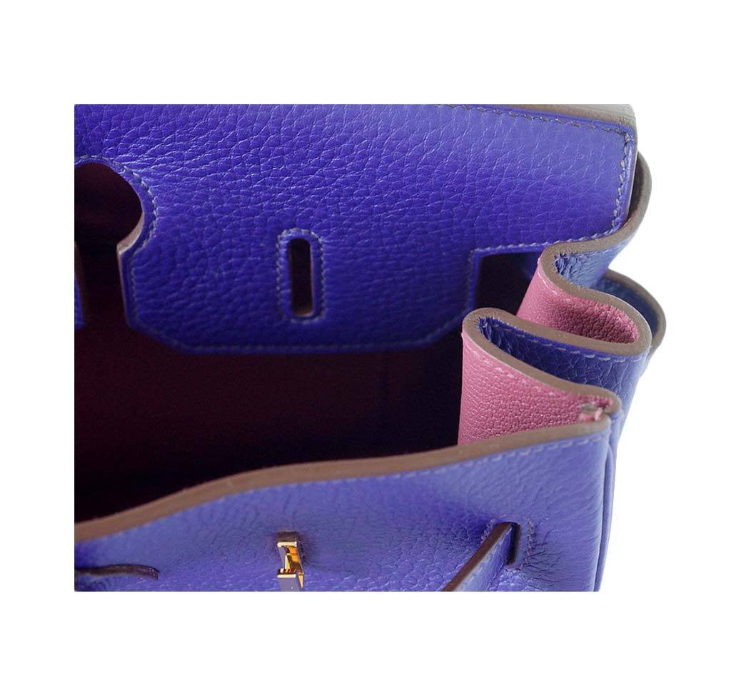 Hermes Birkin 35 Iris Rose de Bois Special Order Horseshoe Clemence Leather Gold Hardware - Image 7