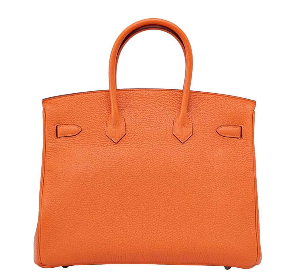 Hermes Birkin 35 Orange Togo Leather Palladium Hardware - Image 4