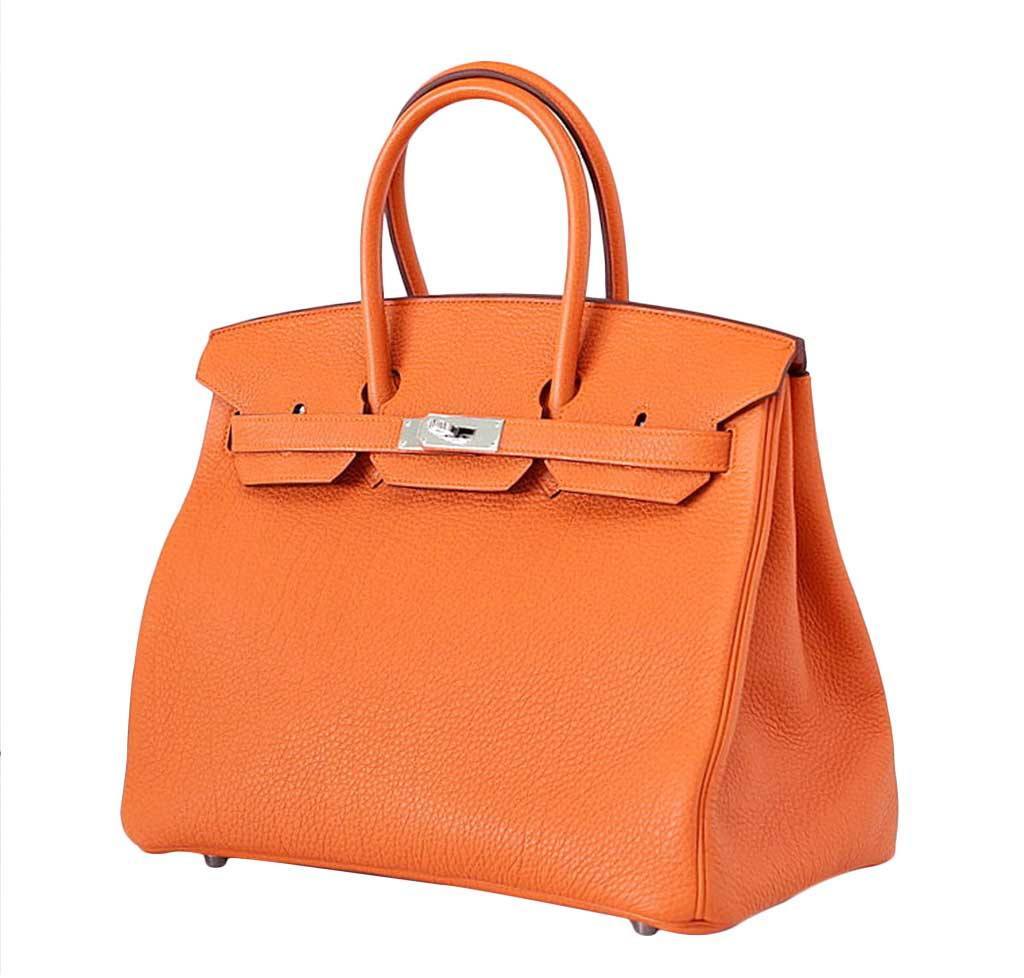 Hermes Birkin 35 Orange Togo Leather Palladium Hardware - Image 3