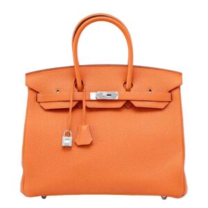 Hermes Birkin 35 Orange Togo Leather Palladium Hardware