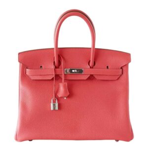 Hermes Birkin 35 Rose Jaipur Clemence Leather Palladium Hardware