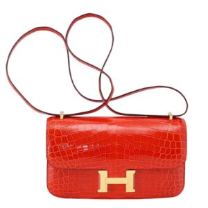 Hermes Constance Elan Geranium Niloticus Crocodile Gold Hardware