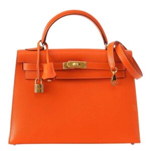 Hermes Kelly Sellier 32 Feu Epsom Leather Gold Hardware