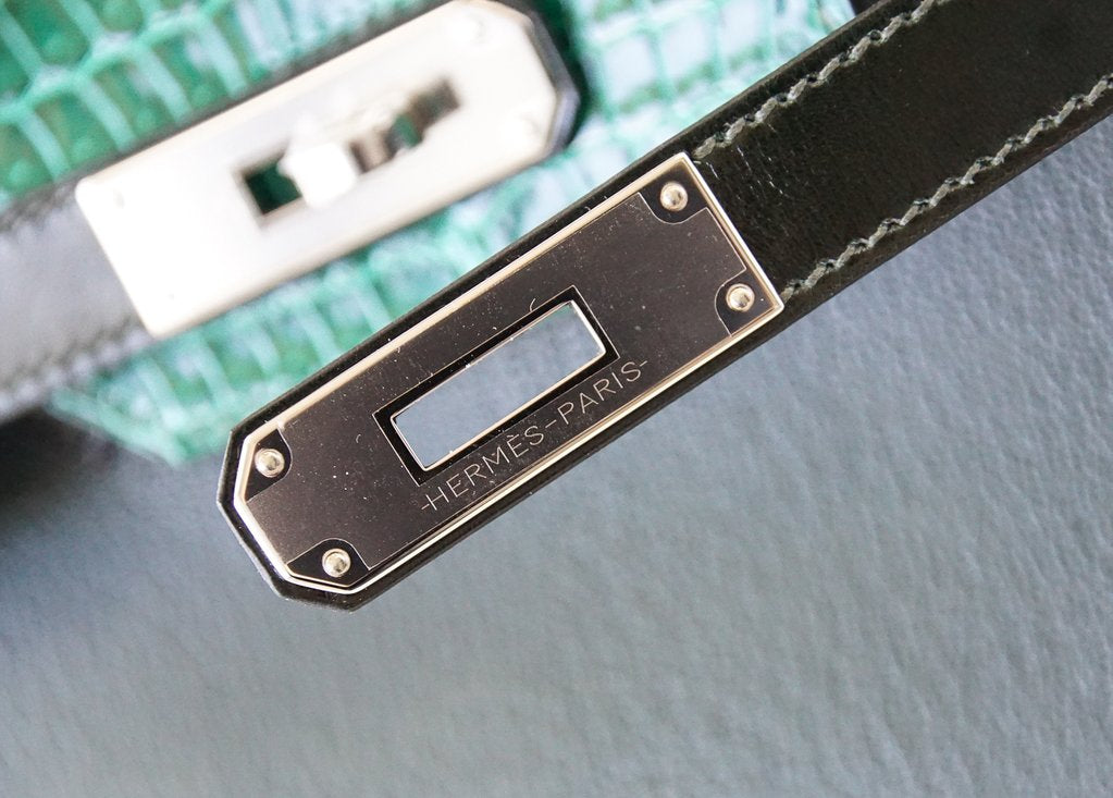 Hermes Birkin 30 Patchwork Vert Multi-Material Palladium Hardware Limited Edition - Image 12