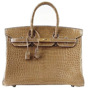 Hermes Birkin 35 Ficelle Porosus Crocodile Gold Hardware