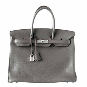 Hermes Birkin 35 Etain Clemence Leather Palladium Hardware
