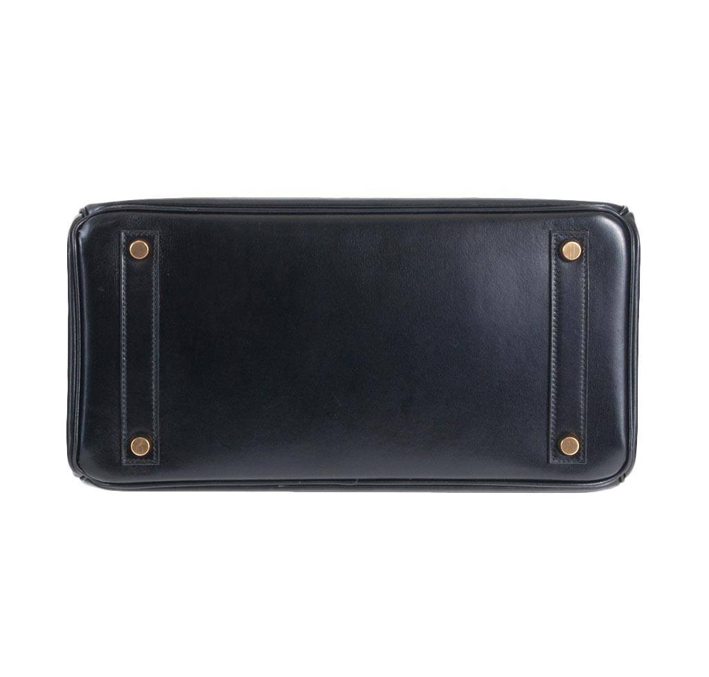 Hermes HAC 32 Black Box Calf Leather Gold Hardware - Image 2