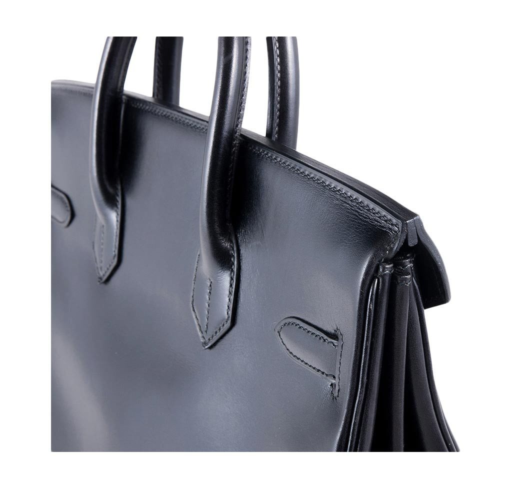 Hermes HAC 32 Black Box Calf Leather Gold Hardware - Image 6