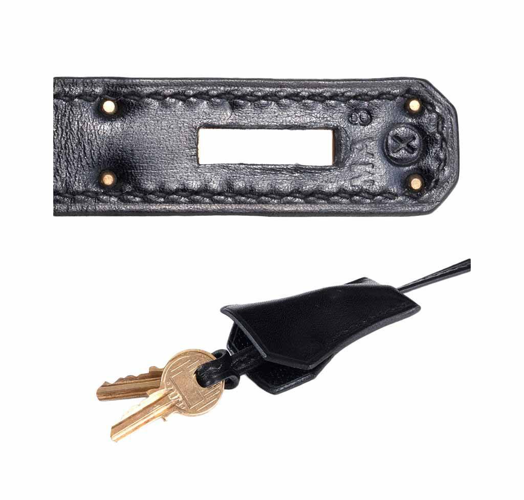 Hermes HAC 32 Black Box Calf Leather Gold Hardware - Image 8