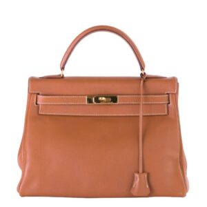 Hermes Kelly 32 Gold Gulliver Leather Gold Hardware