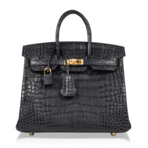 Hermès Birkin 25 Noir Alligator Bag GHW