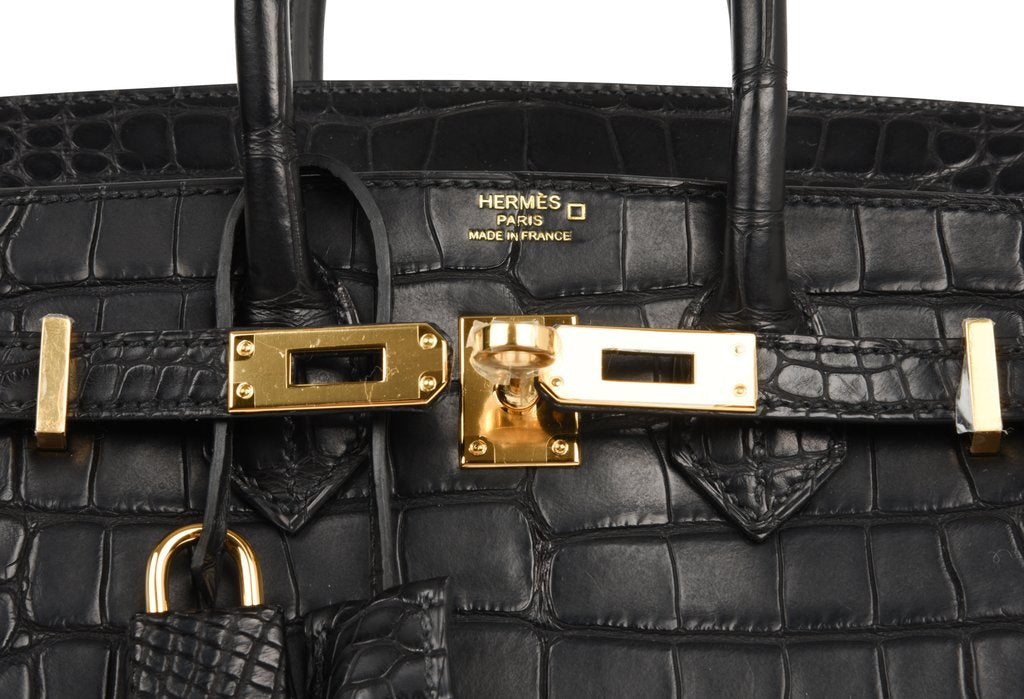 Hermès Birkin 25 Noir Alligator Bag GHW - Image 7