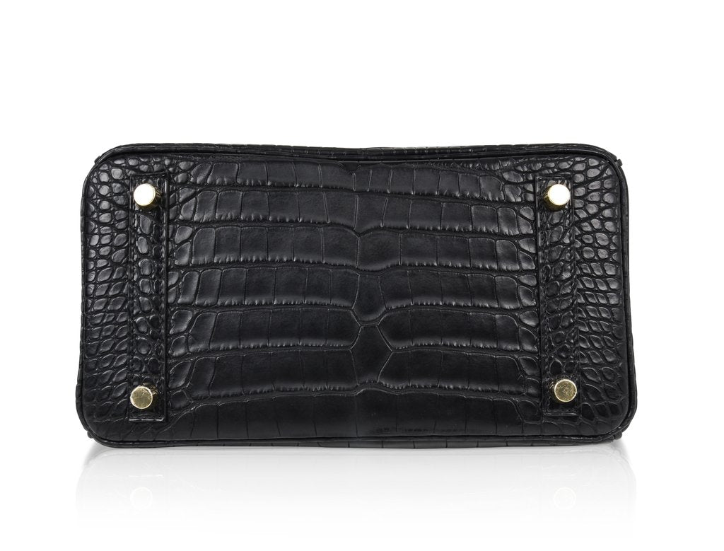 Hermès Birkin 25 Noir Alligator Bag GHW - Image 9
