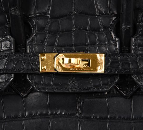 Hermès Birkin 25 Noir Alligator Bag GHW - Image 8