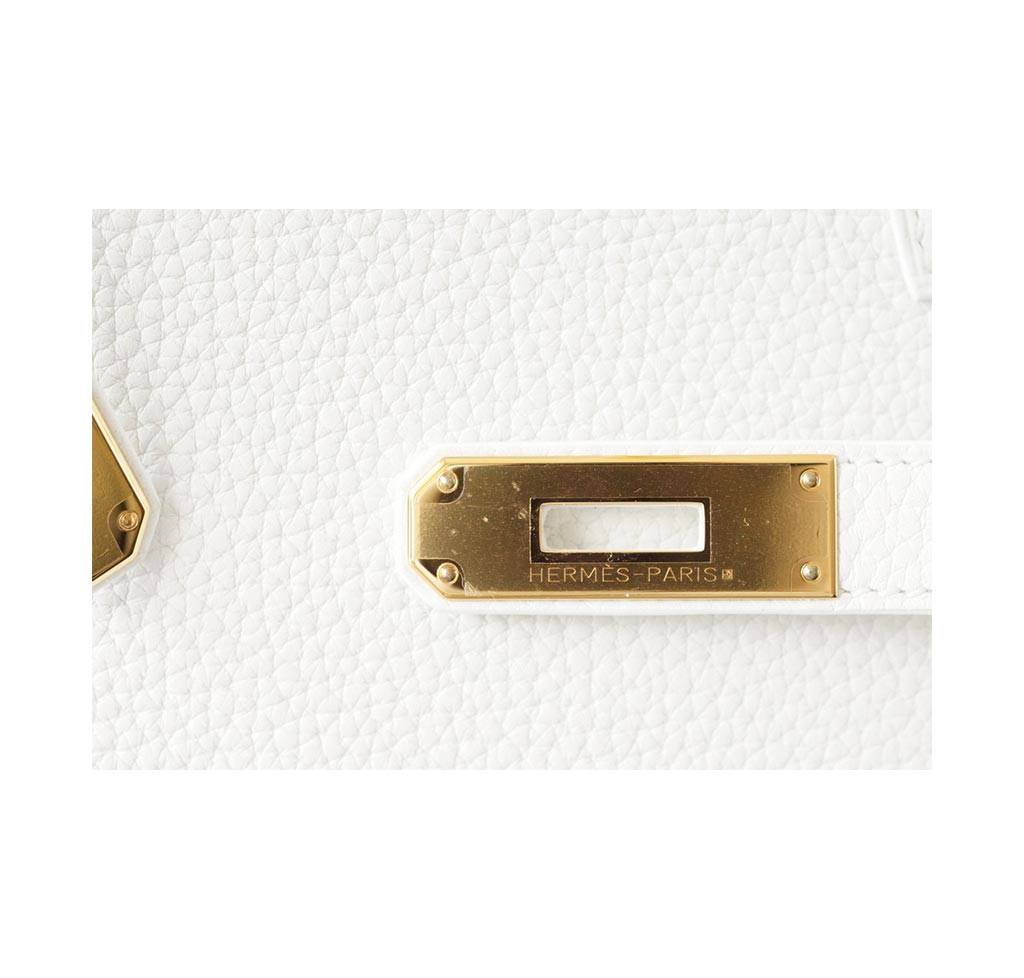 Hermes Birkin 35 Snow White Togo Leather Gold Hardware - Image 4