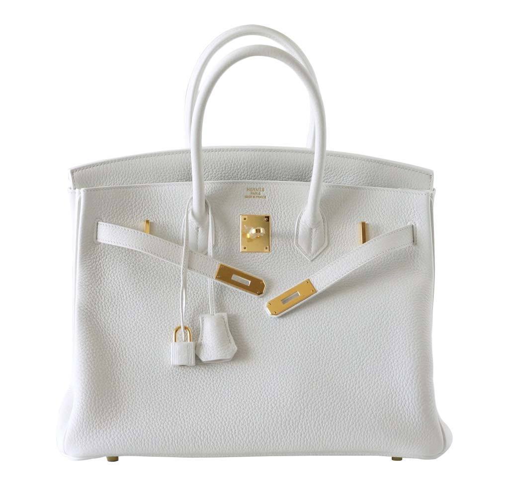 Hermes Birkin 35 Snow White Togo Leather Gold Hardware - Image 2
