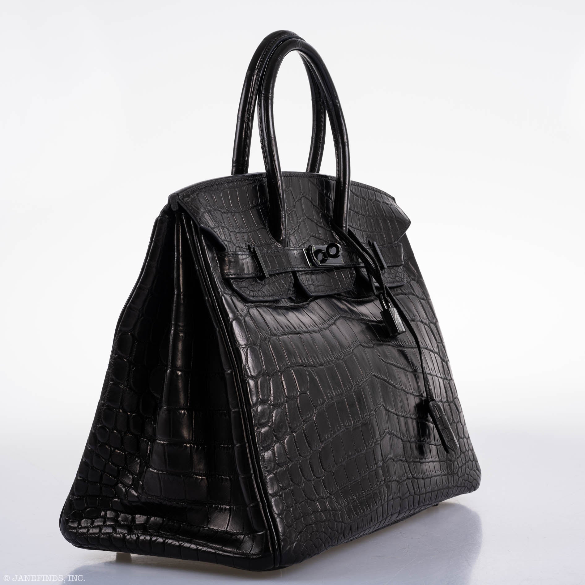 Hermes Birkin 35 SO BLACK Matte Alligator PVD Hardware - 2011, O Square - Image 9