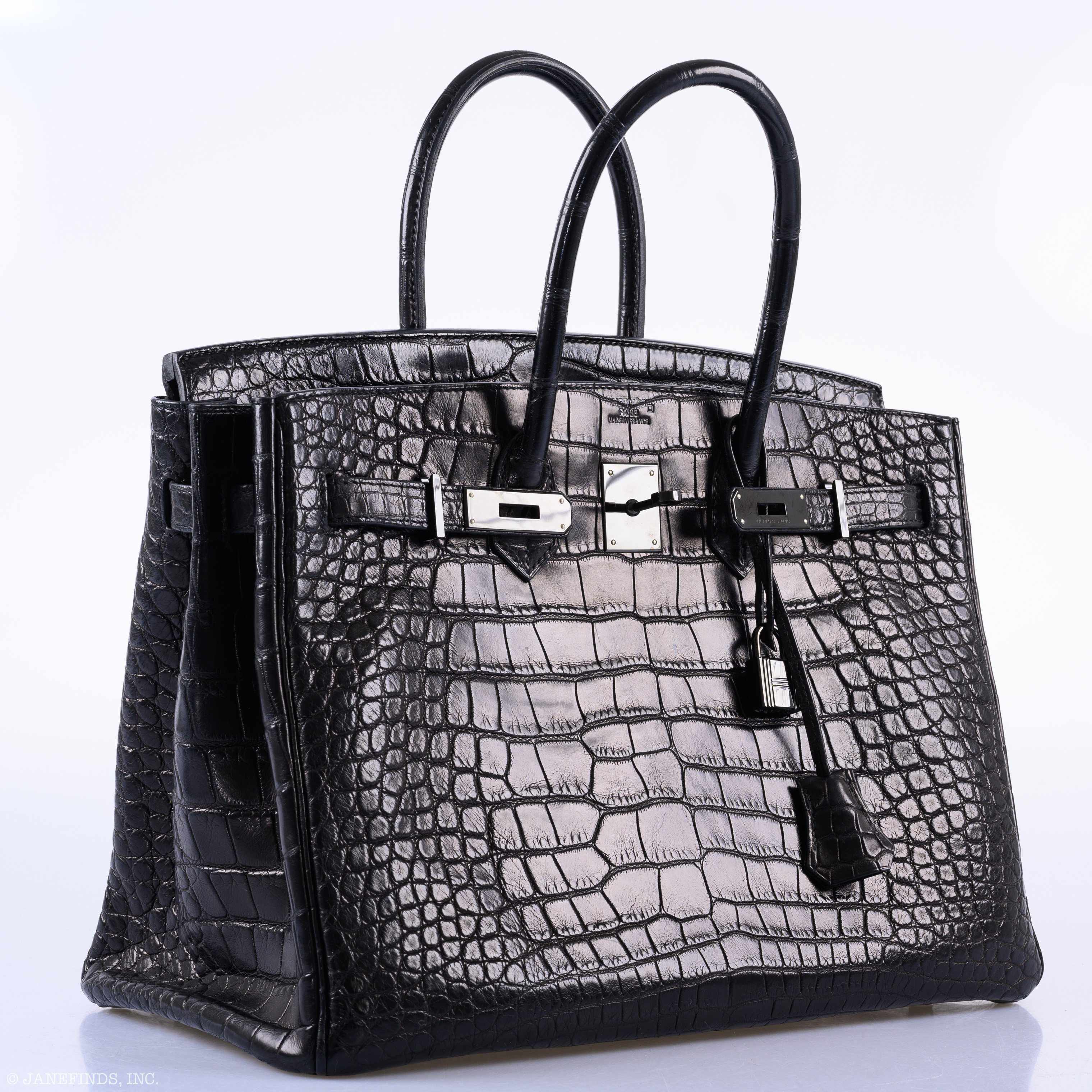 Hermes Birkin 35 SO BLACK Matte Alligator PVD Hardware - 2011, O Square - Image 10