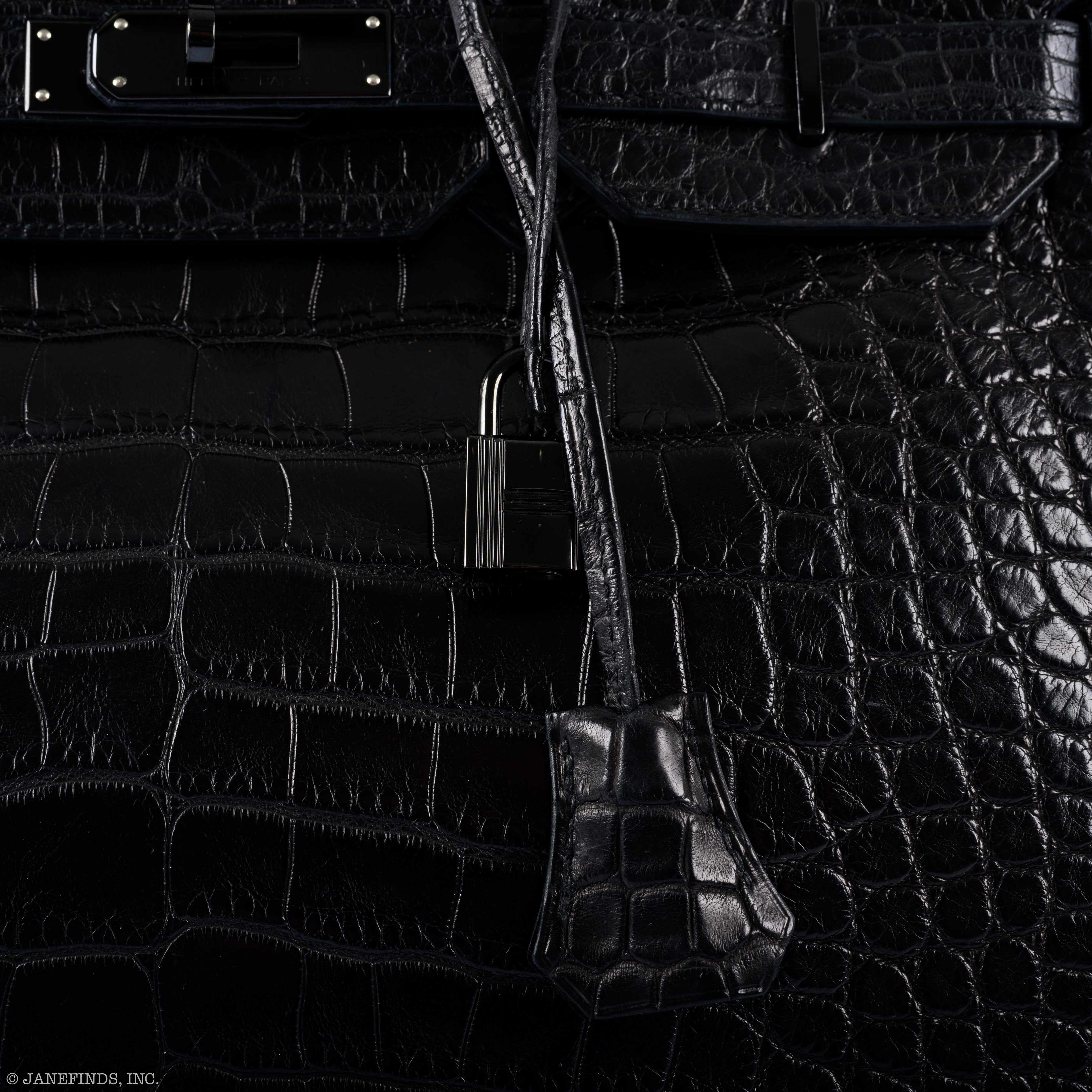 Hermes Birkin 35 SO BLACK Matte Alligator PVD Hardware - 2011, O Square - Image 5