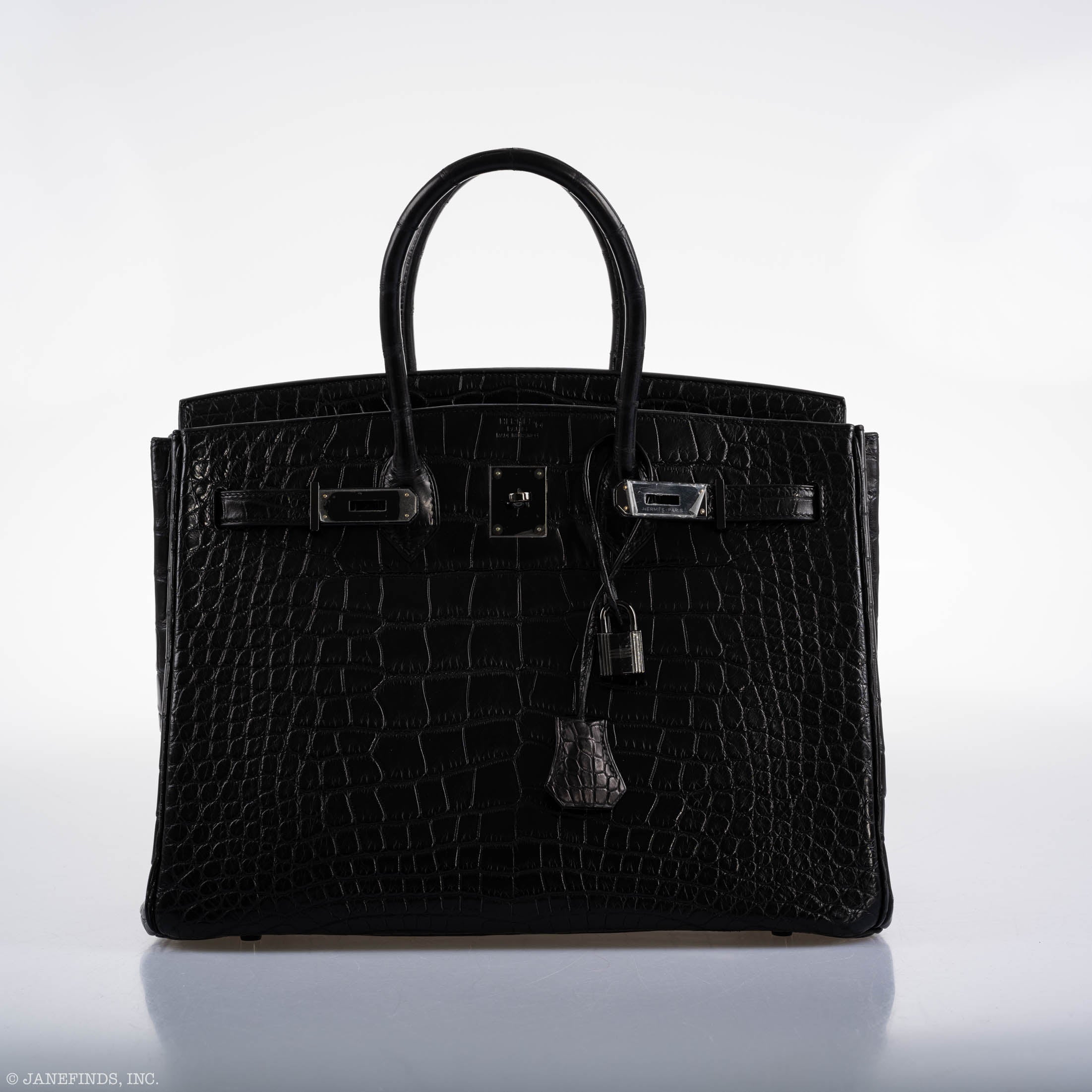 Hermes Birkin 35 SO BLACK Matte Alligator PVD Hardware - 2011, O Square - Image 3