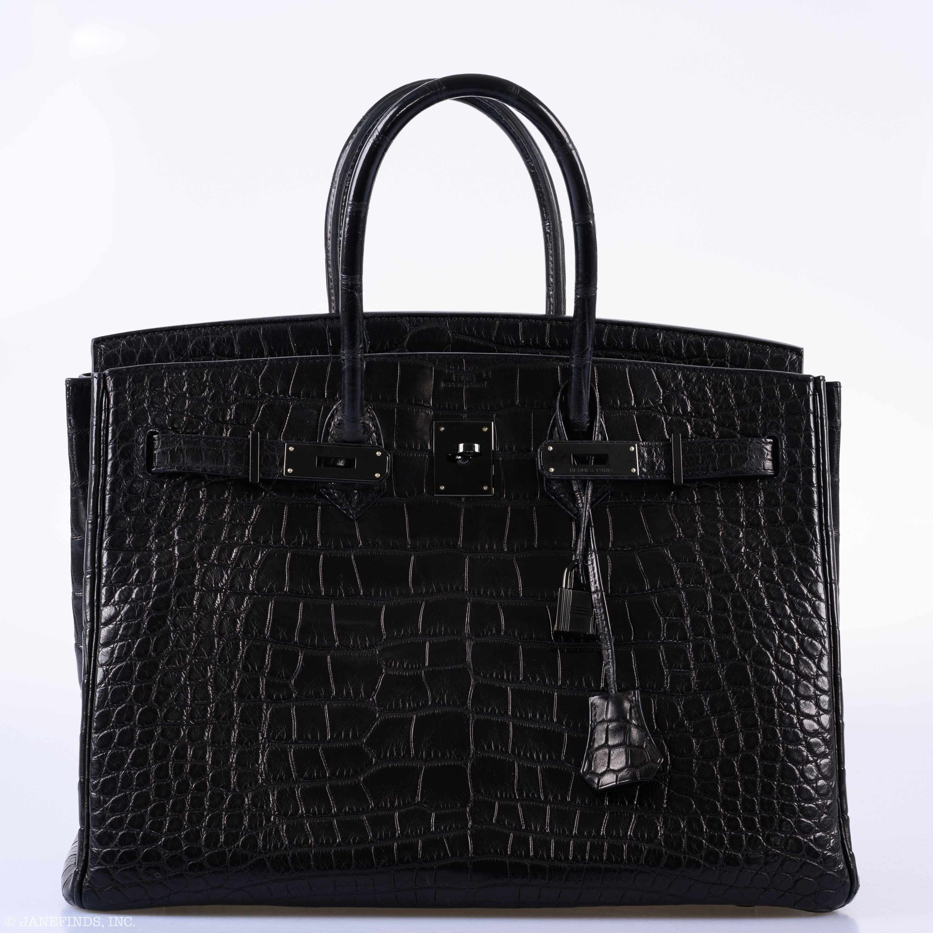 Hermes Birkin 35 SO BLACK Matte Alligator PVD Hardware - 2011, O Square - Image 6