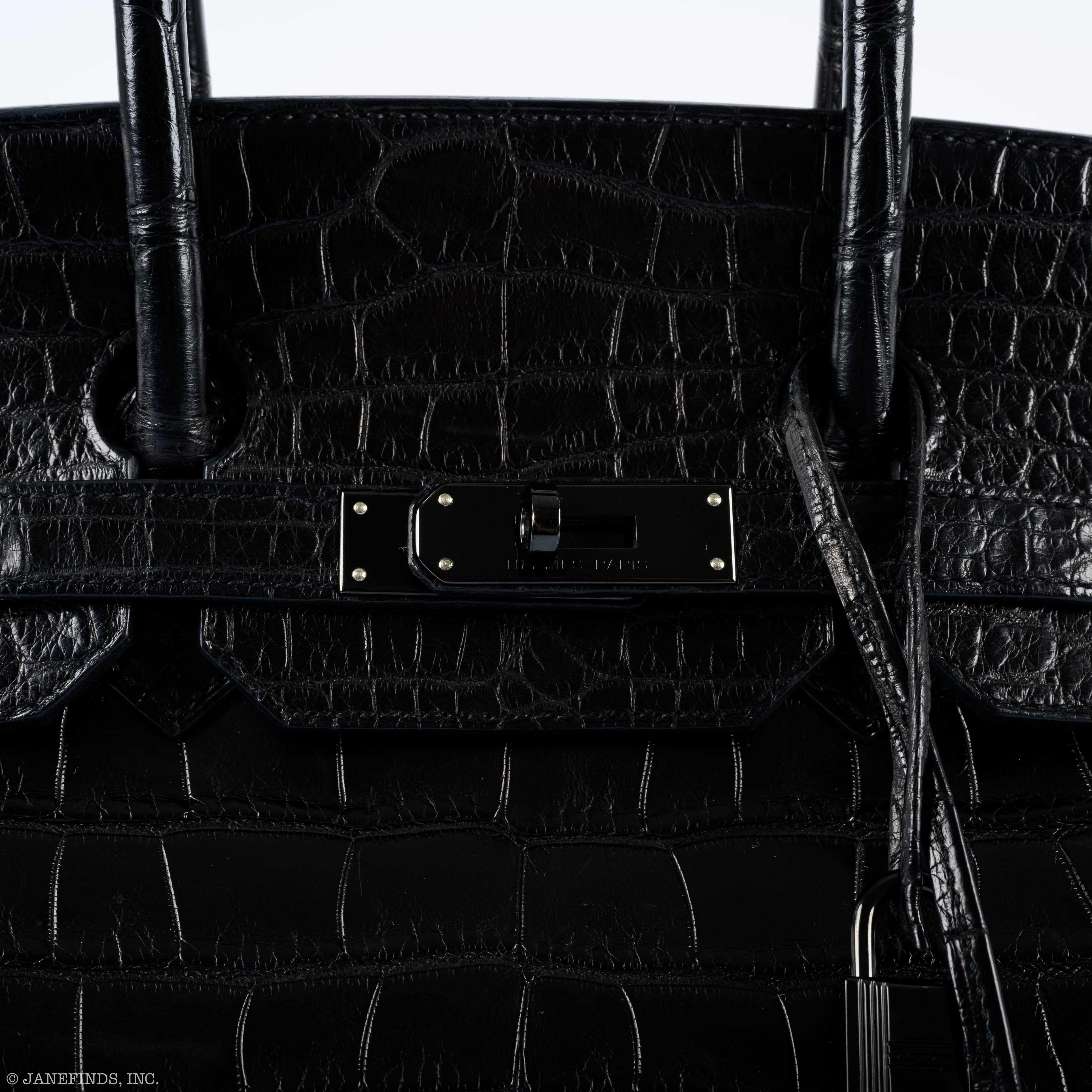 Hermes Birkin 35 SO BLACK Matte Alligator PVD Hardware - 2011, O Square - Image 3