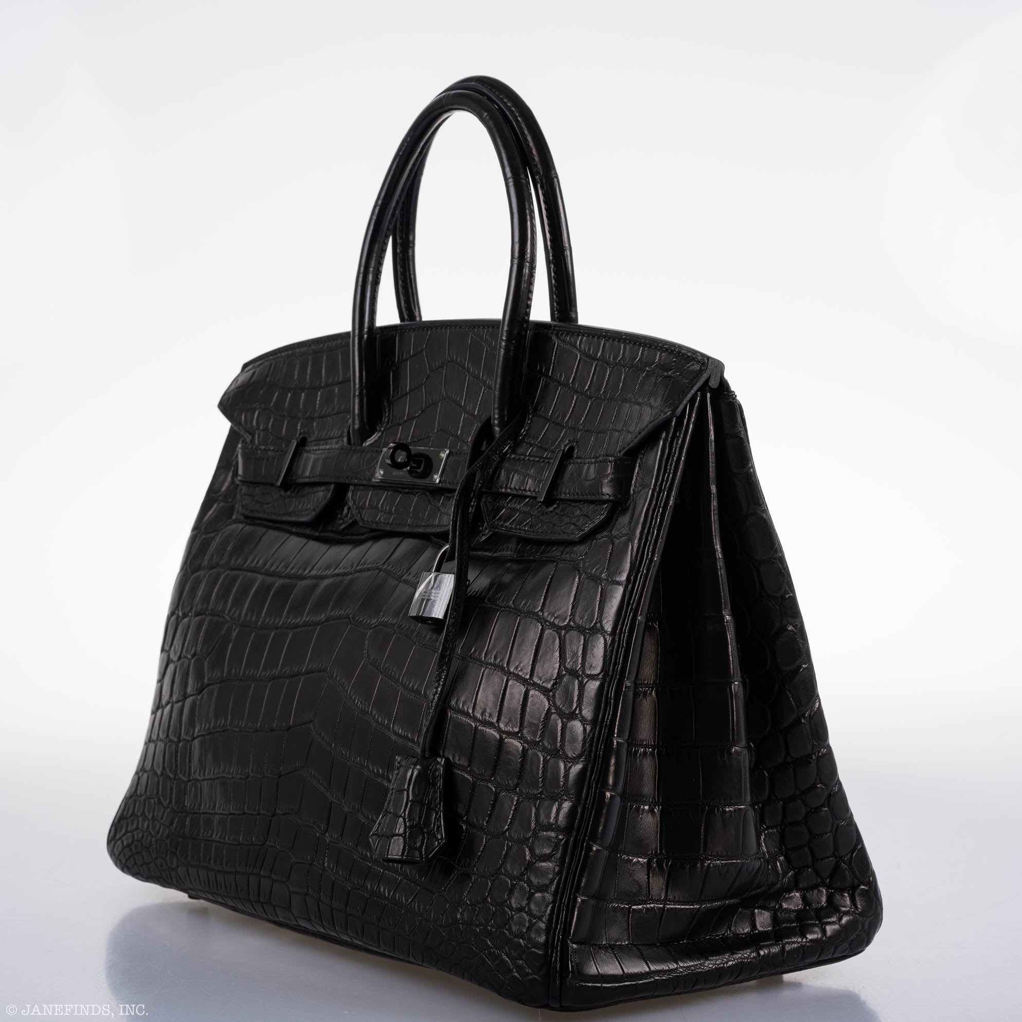 Hermes Birkin 35 SO BLACK Matte Alligator PVD Hardware - 2011, O Square - Image 10