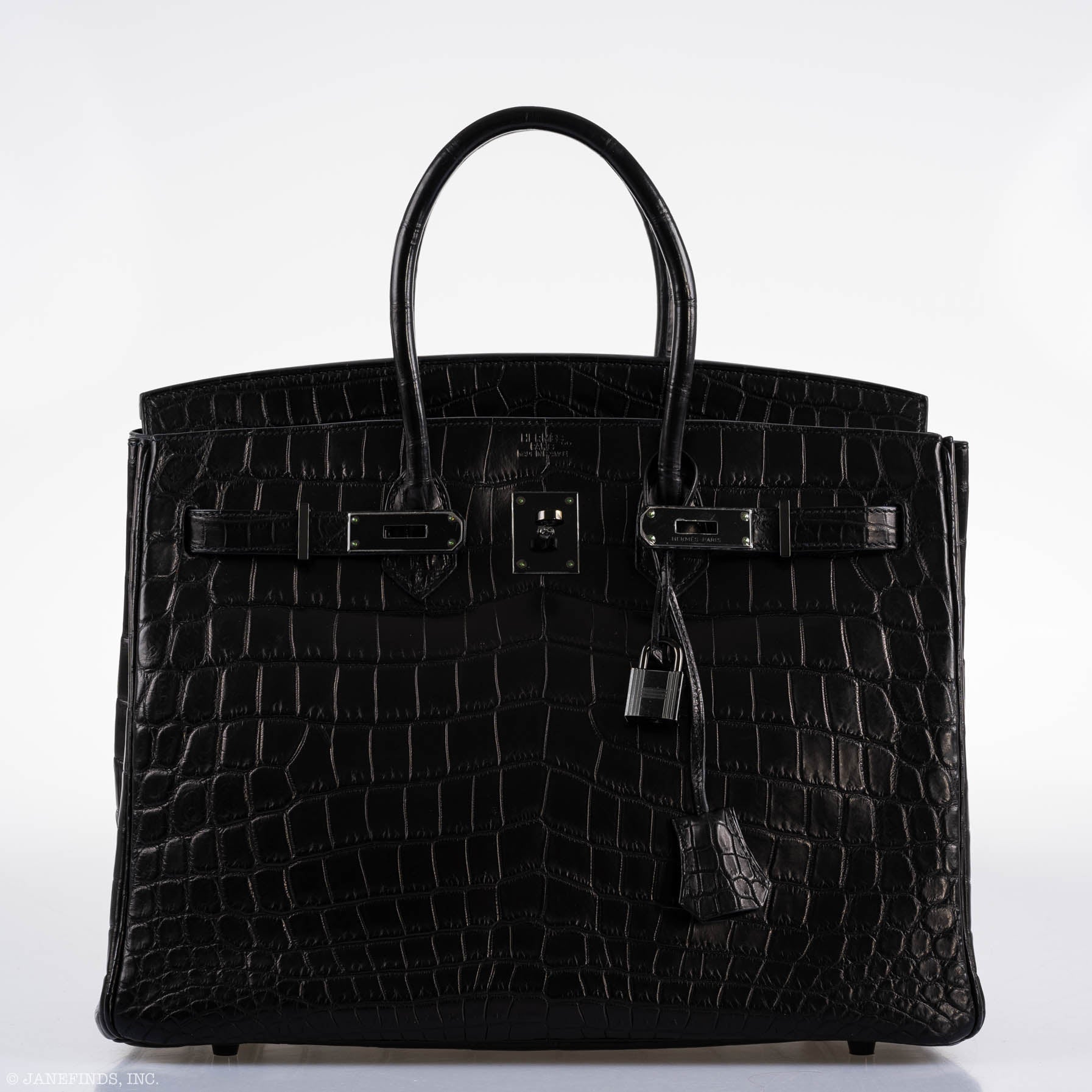 Hermes Birkin 35 SO BLACK Matte Alligator PVD Hardware - 2011, O Square - Image 4