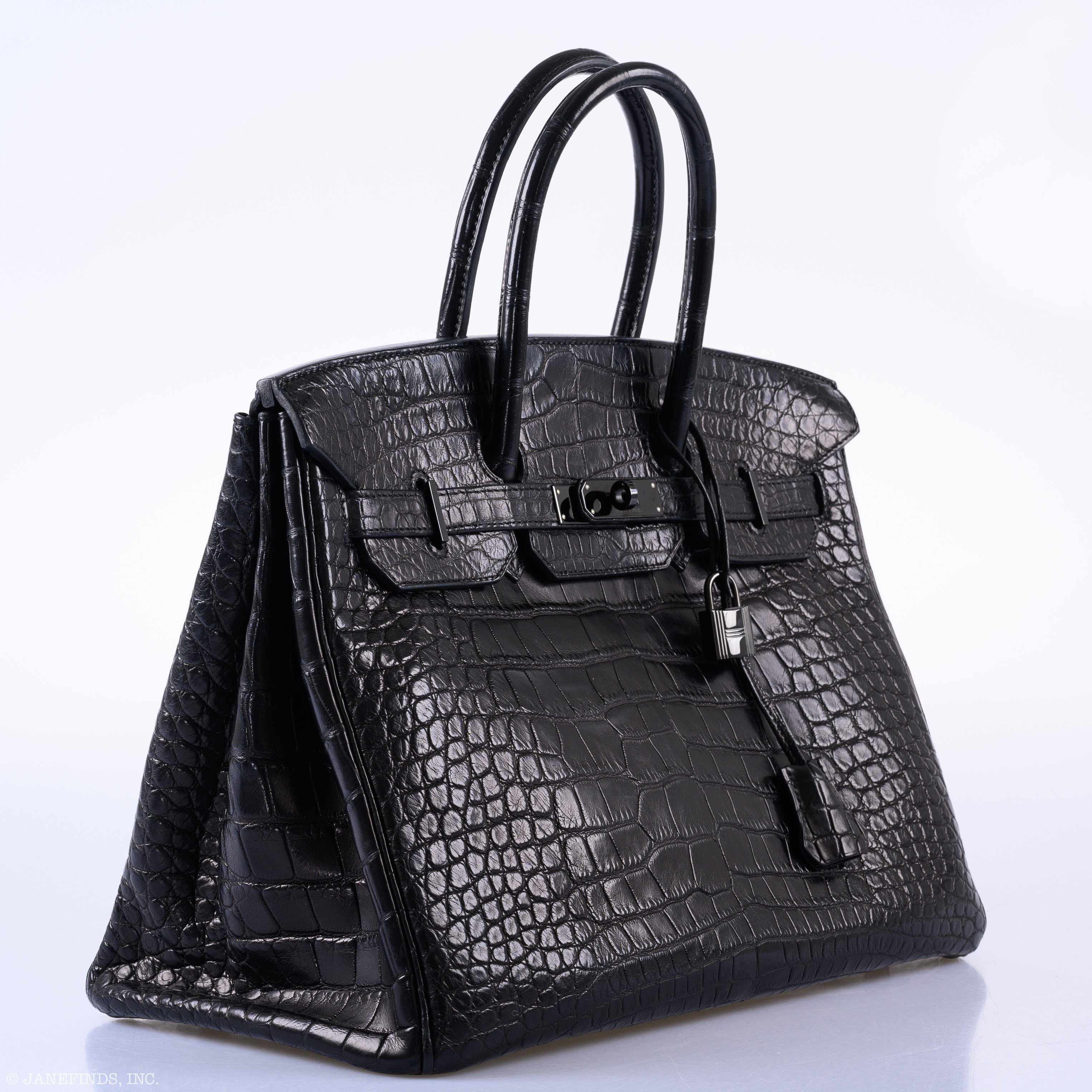 Hermes Birkin 35 SO BLACK Matte Alligator PVD Hardware - 2011, O Square - Image 7