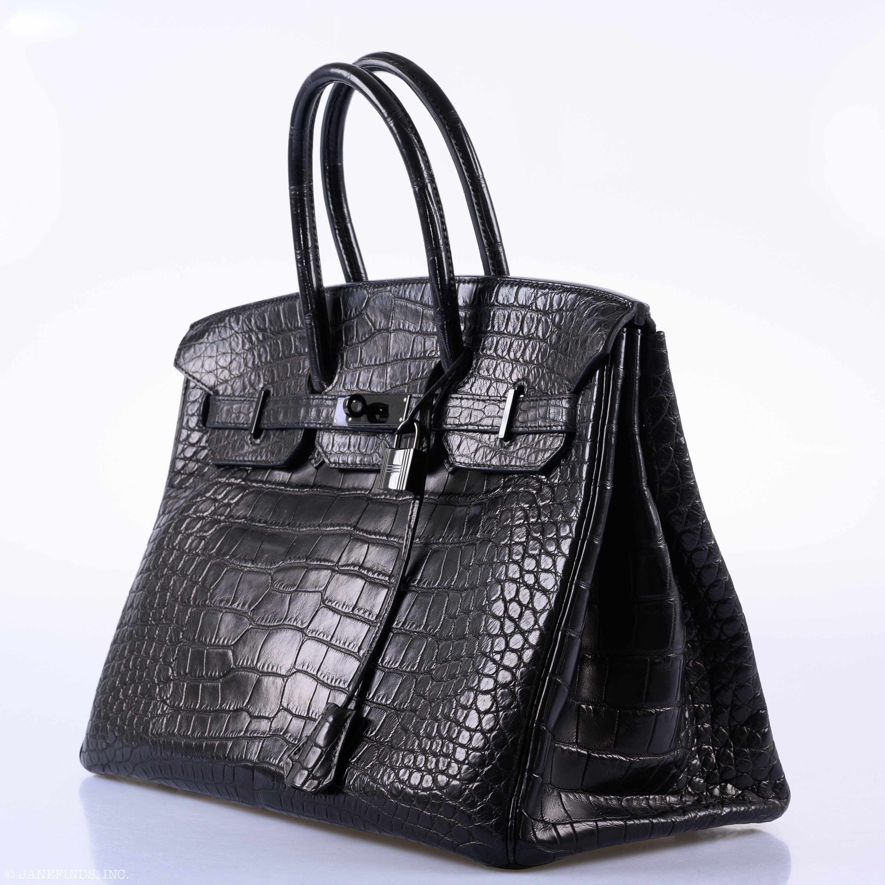 Hermes Birkin 35 SO BLACK Matte Alligator PVD Hardware - 2011, O Square - Image 8
