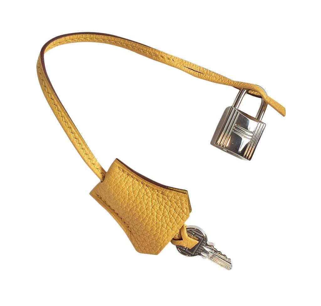 Hermes Birkin 30 Soleil Yellow Togo Leather Palladium Hardware - Image 6