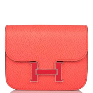 Hermes Constance Slim Wallet Rose Texas Epsom