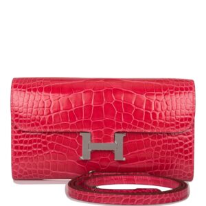 Hermes Constance Wallet To Go Rose Extreme Alligator